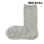 【MUJI 無印良品】女足口柔軟舒適直角襪23-25cm 灰色