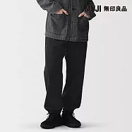 【MUJI 無印良品】男裏毛寬版褲 L 黑色