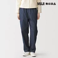 【MUJI 無印良品】女水洗丹寧舒適錐形褲 S 暗藍