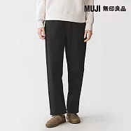 【MUJI 無印良品】女水洗棉舒適錐形褲 S 黑色