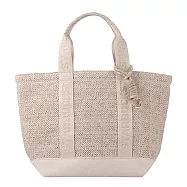 [星巴克]米色仿草編織提袋