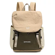 【Sayaka紗彌佳】極輕量0.3kg 都市漫步空氣感撞色抽繩 超輕量防潑 後背包 -卡其色