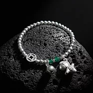 【HandStyle】手鍊 吉祥如意馬上有錢小馬吊飾開運手鍊(02060) _綠石圓珠SL1551