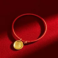 【HandStyle】手鍊 極簡紅繩開運圓滿吉祥金幣編織手鍊(93085) _黄财神x18手圍