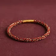 【HandStyle】手鍊 五彩細編繩鍊金絲纏繞極簡開運手鍊(83045) _紅五彩繞金線x16手圍