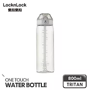 【樂扣樂扣】清透彈蓋吸管水壺 800ml /白灰