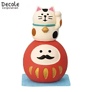 【DECOLE】concombre 悠閒合格祈願 貓咪乘坐達摩 紅