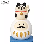 【DECOLE】concombre 悠閒合格祈願 貓咪乘坐達摩 白