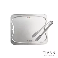 【鈦安TiANN】純鈦專利抗菌防沾黏 無 素色中砧板+料理夾組