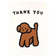 韓國 Zero Per Zero 壓花卡片_ 棕色貴賓狗(感謝)