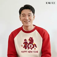 【AMIEE】福氣馬年圓領親子裝(KDTQ-6603B) S 紅杏拼