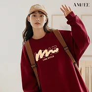 【AMIEE】韓系簡約銀狐絨圓領親子裝(KDTQ-3254D) S 酒紅