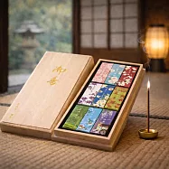 【日本香彩堂】少煙款|四季彩 短寸線香禮盒9款(白梅+八重櫻+吉野櫻+娑羅樹+楓葉+白壇+祈園+欅木+水)