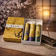 【日本香彩堂】風姿花傳|線香禮盒3款*15支(附線香座) ‧ 桂川+白梅+苔香