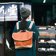 【一帆布包】帆布三用筆電郵差包(15吋筆電可) 焦糖橘