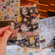 【Meow Illustration】星空與貓 透明貼紙