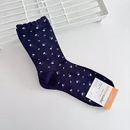 Kankoku韓國 溫柔小花刺繡棉襪 藏青色