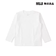 【MUJI 無印良品】兒童棉天竺圓領長袖T恤 110 柔白