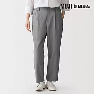 【MUJI 無印良品】女撥水加工彈性打褶錐形褲 S 灰色