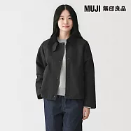 【MUJI 無印良品】女撥水加工燈芯絨領短外套 S 黑色