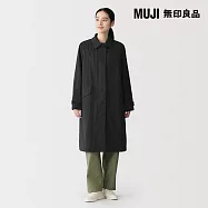 【MUJI 無印良品】女撥水加工折領長版大衣 S 深灰