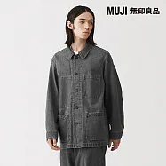 【MUJI 無印良品】男吉貝木棉混丹寧工作外套 S 灰白