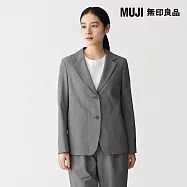 【MUJI 無印良品】女撥水加工彈性西裝外套 S 灰色