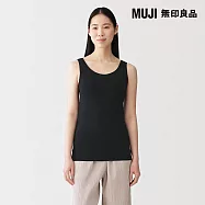 【MUJI 無印良品】女柔滑罩杯式坦克背心 L 黑色