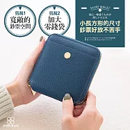 CHENSON 6卡 ㄇ字拉鍊短夾(加大尺寸) (W26352-5) 鸚鵡藍