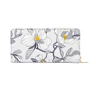 【HandStyle】女長夾 清新文藝花卉刺繡大容量女用長夾(56050) _米白