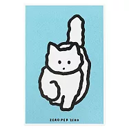 韓國 Zero Per Zero 絹印明信片_ 白貓
