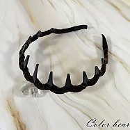 【卡樂熊】韓系高顱頂麂皮造型髮箍- 深咖