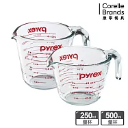 兩入組【美國康寧 Pyrex】單耳量杯500ml+250ml