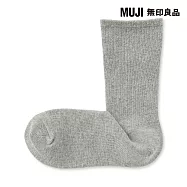 【MUJI 無印良品】女足口柔軟舒適錐形直角襪23-25cm 灰色