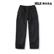 【MUJI 無印良品】兒童水洗綾織寬鬆褲 110 黑色
