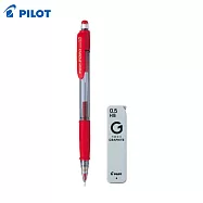 (限量送軟尺)PILOT 七彩搖搖自動鉛筆+HB鉛芯組合 0.5紅