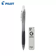 (限量送軟尺) PILOT 樂彩自動鉛筆0.5+2B鉛芯 透明黑