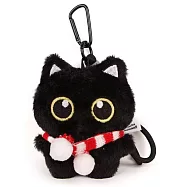 日系可愛黑貓鑰匙圈掛件 紅色圍巾