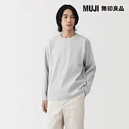 【MUJI 無印良品】男速乾可水洗羅紋針織長袖T恤 S 淺灰