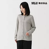 【MUJI 無印良品】女大豆纖維圓領開襟衫 S 灰色