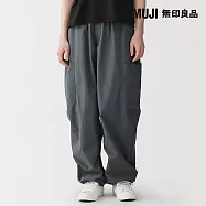 【MUJI 無印良品】女撥水加工多用途舒適寬版褲 S 灰白