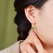 【HandStyle】耳環 簡約風古典優雅圓潤和田玉耳鉤耳環(75015)