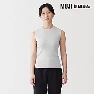 【MUJI 無印良品】女薄針織無袖針織衫 M 淺灰