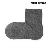 【MUJI 無印良品】女足口柔軟舒適直角短襪23-25cm 墨灰