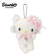 【日本正版授權】恰咪 格紋緞帶系列 玩偶吊飾 - 白色款