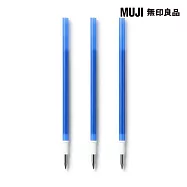【MUJI 無印良品】可擦膠墨筆芯(3入)/藍0.38