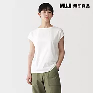 【MUJI 無印良品】女天竺法式袖T恤 S 白色