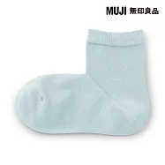 【MUJI 無印良品】女足口柔軟舒適直角短襪23-25cm 淺藍