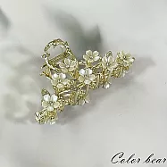 【卡樂熊】韓版氣質珍鑽枝上花語造型鯊魚夾/抓夾/髮夾- 枝上花語