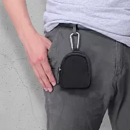 【HandStyle】零錢包 多功能掛鉤防潑水尼龍拉鍊零錢包(84020) _黑色